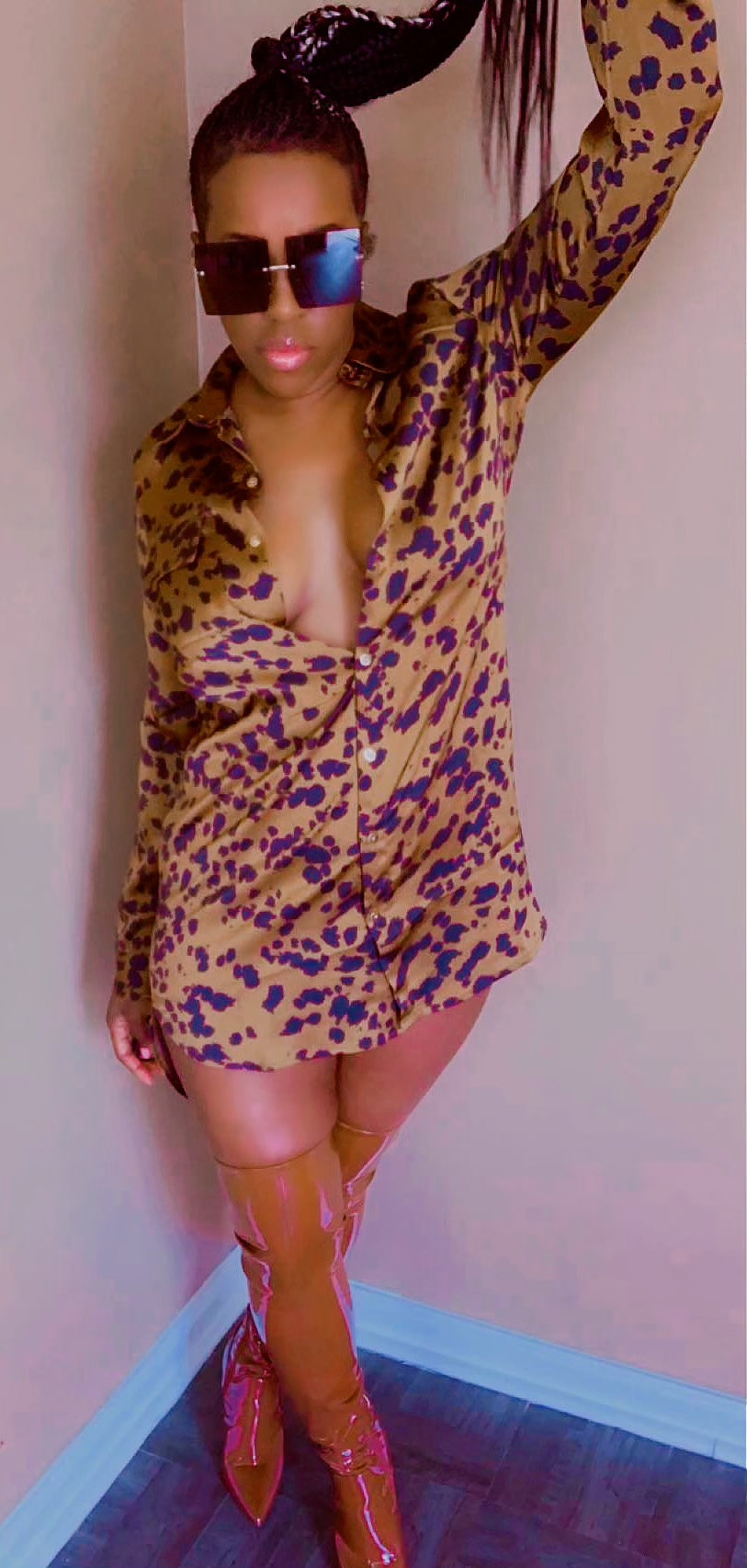 It's All Over Me Shirt Dress